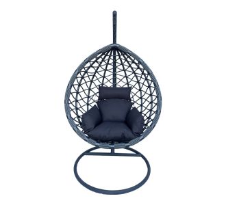 Κούνια φωλιά με βάση Lyere pakoworld μέταλλο γκρι-pe rattan σε γκρι απόχρωση 120x108x195εκ |  Επιπλα στο espiti