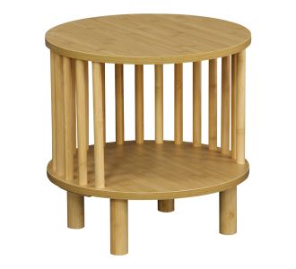 Κομοδίνο Nodial pakoworld MDF/Bamboo σε φυσική απόχρωση Φ40x40εκ |  Κομοδίνα στο espiti