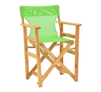 Καρέκλα-πολυθρόνα σκηνοθέτη Kompa pakoworld μασίφ ξύλο οξιάς σε φυσική απόχρωση με λαχανί πανί |  Πολυθρόνες κήπου στο espiti