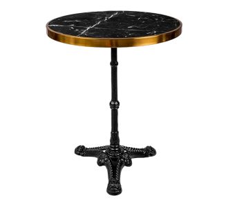 Τραπέζι μαρμάρινο Andeket pakoworld μαντέμι σε μαύρη-χρυσή απόχρωση  Φ57x72εκ |  Τραπέζια στο espiti