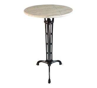 Τραπέζι μπαρ μαρμάρινο Meppo pakoworld μαντέμι σε λευκή-μαύρη απόχρωση  Φ60x107.8εκ |  Τραπέζια κήπου στο espiti