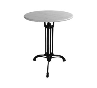 Τραπέζι μαρμάρινο Bastile pakoworld μαντέμι σε λευκή-μαύρη απόχρωση  Φ70x71.8εκ |  Τραπέζια στο espiti