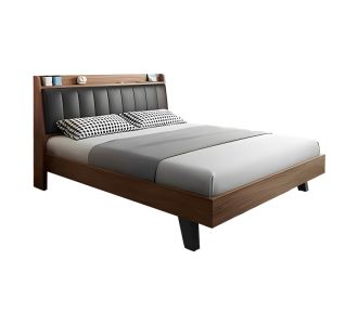 Κρεβάτι Frankly pakoworld mdf-pu σε καρυδί-μαύρο απόχρωση 150x200εκ |  Κρεβάτια στο espiti