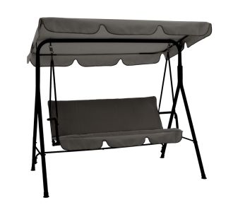 Κούνια κήπου Globo pakoworld μέταλλο μαύρο-ύφασμα γκρι 170x110x153εκ |  Κούνιες στο espiti