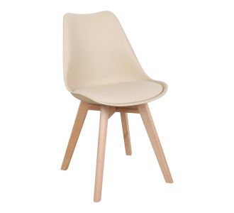Καρέκλα Gaston pakoworld PP-PU taupe απόχρωση- φυσικό πόδι 44x52x78εκ |  Καρέκλες στο espiti