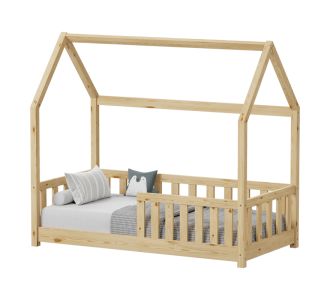 Παιδικό κρεβάτι Bambie με κιγκλίδωμα τ.Montessori pakoworld ξύλο πεύκου σε φυσική απόχρωση 70x140εκ |  Παιδικά έπιπλα στο espiti