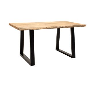 Τραπέζι Miles pakoworld μασίφ ξύλο ακακίας πάχους 3.7-4εκ σε φυσική απόχρωση με μαύρα μεταλλικά πόδια 200x96x76εκ |  Τραπέζια στο espiti