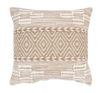 Μαξιλάρι Mitto Inart γιούτα-βαμβάκι σε μπεζ-λευκό απόχρωση  45x45x2εκ |  Διακοσμητκά στο espiti