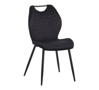 Καρέκλα Bongo pakoworld βελούδο σε μαύρη απόχρωση με μαύρα μεταλλικά πόδια 56.5x47x84εκ |  Καρέκλες στο espiti