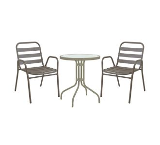 Τραπεζαρία Watson-Sussie pakoworld σετ 3τεμ μέταλλο σαμπανιζέ-γυαλί Φ60x70εκ |  Σετ τραπεζαρία κήπου στο espiti