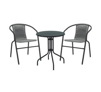 Τραπεζαρία Vergo-Obbi pakoworld 3τεμ μαύρο μέταλλο Φ60x70εκ |  Σετ τραπεζαρία κήπου στο espiti