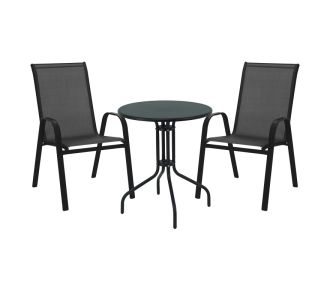 Τραπεζαρία Vergo-Calan pakoworld 3τεμ μαύρο μέταλλο Φ60x70εκ |  Σετ τραπεζαρία κήπου στο espiti