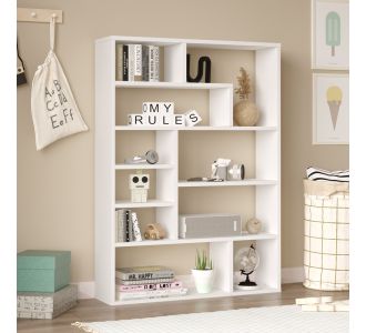 Βιβλιοθήκη Decora pakoworld σε λευκη απόχρωση 90x22x123.6εκ |  Βιβλιοθήκες στο espiti