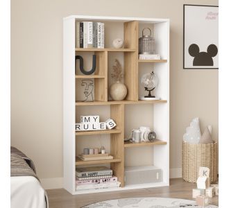 Βιβλιοθήκη Boteca 10θέσεων pakoworld σε φυσική-λευκή απόχρωση 75x22x123.6εκ |  Βιβλιοθήκες στο espiti