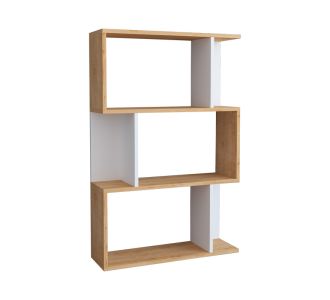 Βιβλιοθήκη Kadu pakoworld σε oak-λευκή απόχρωση  72x22x108εκ |  Βιβλιοθήκες στο espiti