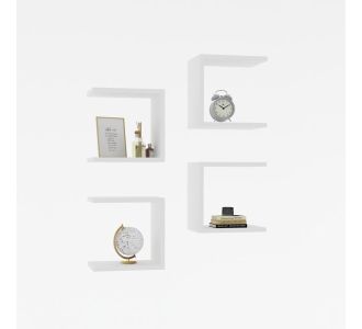 Ραφιέρα τοίχου Perari pakoworld 4τεμ.σε λευκή  απόχρωση 30x19.6x30εκ |  Ραφιέρες τοίχου στο espiti