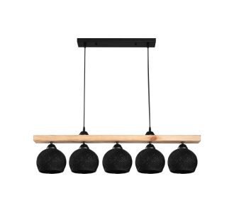 Φωτιστικό οροφής πεντάφωτο Salote pakoworld Ε27 σε καφέ-μαύρη απόχρωση 100x18x24εκ |  Οροφής στο espiti