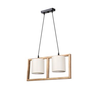 Φωτιστικό οροφής δίφωτο Sereda I pakoworld Ε14 σε καφέ-cream απόχρωση 54x14x27εκ |  Οροφής στο espiti