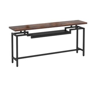 Κονσόλα Onole pakoworld σε καρυδί - μαύρο μέταλλο 180x35x82εκ |  Συρταριέρες -Κονσόλες στο espiti
