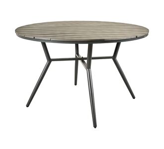 Τραπέζι Appa pakoworld αλουμίνιο και plywood σε ανθρακί απόχρωση Φ120x74εκ |  Τραπέζια κήπου στο espiti