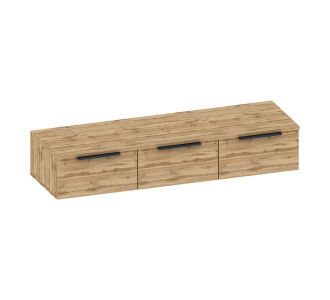 Κονσόλα με 3 συρτάρια Doha pakoworld σε μαύρη με oak απόχρωση 120x39x22cm |  Συρταριέρες -Κονσόλες στο espiti