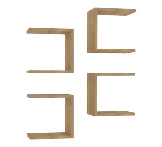 Ραφιέρα τοίχου Perari pakoworld 4τεμ.σε oak  απόχρωση 30x19.6x30εκ |  Ραφιέρες τοίχου στο espiti