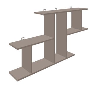 Ραφιέρα τοίχου Vertoura pakoworld σε μόκα απόχρωση 116x18.5x60cm |  HOT DEALS στο espiti