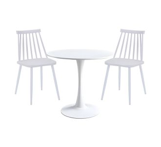 Τραπεζαρία Elijah-Aurora I pakoworld σετ 3τεμ pp σε λευκή απόχρωση Φ60x74εκ |  Σετ τραπεζαρίες στο espiti