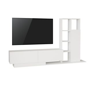 Σύνθετο σαλονιού Damon pakoworld σε λευκή απόχρωση 140x29.5x39.5εκ |  Συνθέσεις σαλονιού στο espiti