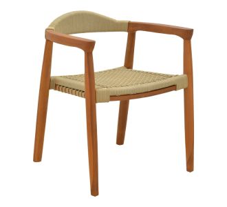 Πολυθρόνα Ganny pakoworld teak ξύλο και pe σχοινί σε φυσική απόχρωση 61x58x71εκ |  Καρέκλες στο espiti