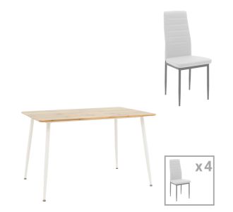 Τραπεζαρία Cuba-Parker pakoworld σετ 5τεμ sonoma-λευκό 120x80x75εκ |  Σετ τραπεζαρίες στο espiti