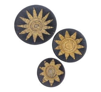 Διακοσμητικό τοίχου Circy Inart σετ 3 τεμ ψάθα σε μαύρη-μπεζ απόχρωση |  Διακόσμηση τοίχου στο espiti