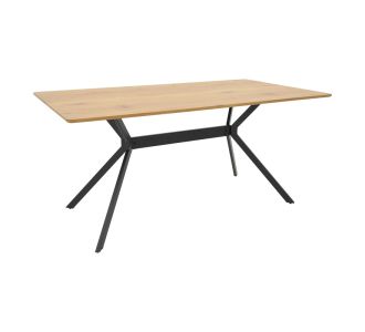 Τραπέζι Nerelis pakoworld φυσικό mdf και πόδι μαύρο μέταλλο 160x90x75εκ |  Τραπέζια στο espiti