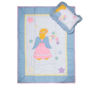 bebe κουβερτάκι ( 90cm x 120cm + 25cm x 35cm) bebe αγγελάκι 6978000000991 SilkFashion |  Βρεφικά Παπλώματα στο espiti