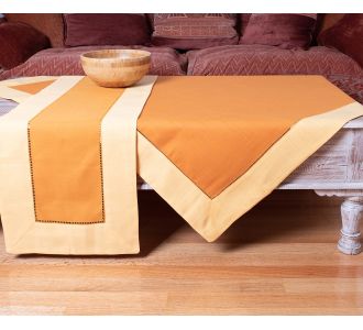 καρέ (90cm x 90cm)  bg17 κίτρινο/πορτοκαλί 6978000001513 SilkFashion |  Τραπεζομάντηλα στο espiti