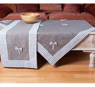 καρέ (90cm x 90cm) bow καφέ 6978000001627 SilkFashion |  Τραπεζομάντηλα στο espiti