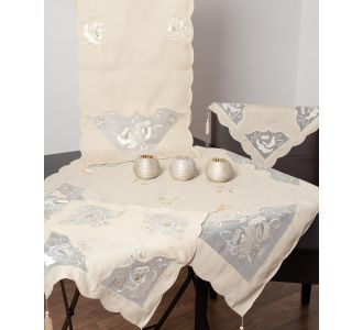 Σετ 7 τεμαχίων  (90cm x 90cm 40cm x 110cm 2x60cm x 60cm 2x 40cm x 40cm 140cm x 140cm) 05 μπεζ 6978000001847 SilkFashion |  Καρέ στο espiti