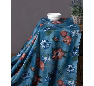 Αλέκιαστο τραπεζομάντηλο 03-95 (170cm x 220cm) μπλέ 6978000002884 SilkFashion |  Τραπεζομάντηλα στο espiti