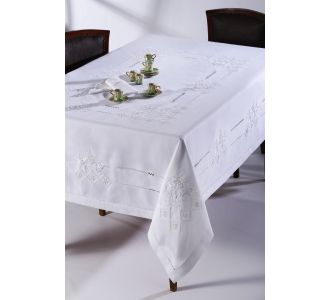 Χειροποίητο τραπεζομάντηλο 373 (170cm x 220cm) Λευκό 6978000003041 SilkFashion |  Τραπεζομάντηλα στο espiti