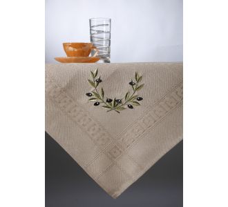 Τραπεζοκαρέ 3854 (135cm x 135cm) καφέ 6978000003813 SilkFashion |  Τραπεζομάντηλα στο espiti
