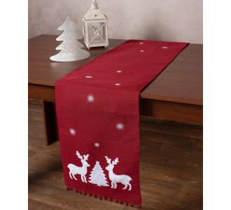 Χριστουγεννιάτικη τραβέρσα NW345 (35cm x 175cm) κόκκινη 5206978156274 SilkFashion |  Χριστουγεννιάτικα Τραπεζομάντηλα  στο espiti