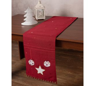 Χριστουγεννιάτικη τραβέρσα NW343 (35cm x 175cm) κόκκινη 5206978156304 SilkFashion |  Χριστουγεννιάτικα Τραπεζομάντηλα  στο espiti