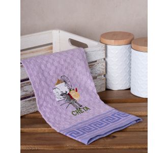 Σετ 12 τεμαχίων ποτηρόπανα γκοφρέ (50cm x 70cm) λιλά γαίδαρος CRETA 6978000004231 SilkFashion |  Πετσέτες Κουζίνας στο espiti