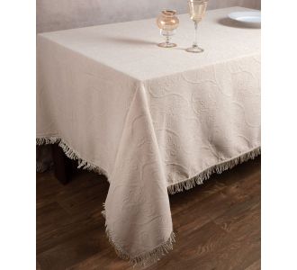 Σενίλ τραπεζομάντηλο 055 (200cm x 280cm) ivory 6978000004296 SilkFashion |  Τραπεζομάντηλα στο espiti