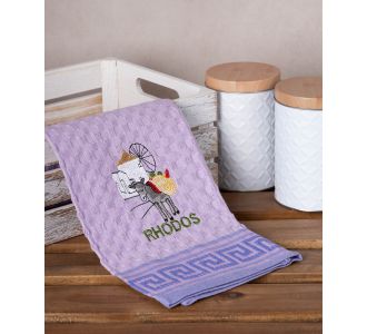 Σετ 12 τεμαχίων ποτηρόπανα γκοφρέ (50cm x 70cm) λιλά γαίδαρος RHODES 6978000004385 SilkFashion |  Πετσέτες Κουζίνας στο espiti