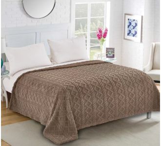 Fleece knitted (160cm x 220cm) σοκολά 5206978073090 SilkFashion |  Κουβέρτες fleece Υπέρδιπλες στο espiti