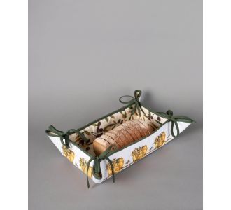 Βαμβακερή ψωμιέρα με στάμπα (33cm x 48cm) πυθάρι λευκή 6978000004997 SilkFashion |  Σουπλά στο espiti