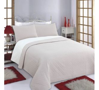 ΚΟΥΒΕΡΛΙ σετ (160cm x 220cm + 1 x 50cm x 70cm) LINES beige/ivory 5206978073649 SilkFashion |  Κουβερλί Υπέρδιπλα στο espiti