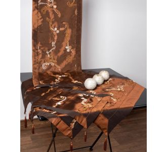 Σετ 4 τεμαχίων ( 40cm x 110cm 80cm x 80cm 2x37cm x 37cm )6271 Καφέ 5206978105821 SilkFashion |  Τραπεζομάντηλα στο espiti