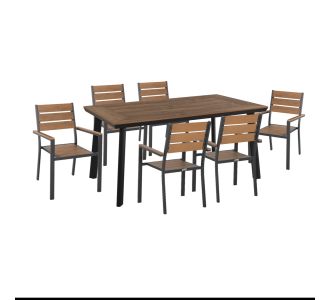 ΣΕΤ ΤΡΑΠΕΖΑΡΙΑΣ TABER HM21198 ΤΡΑΠΕΖΙ & 6 ΠΟΛΥΘΡΟΝΕΣ-ΑΛΟΥΜΙΝΙΟ & POLYWOOD-ΑΝΘΡΑΚΙ |  Σετ τραπεζαρία κήπου στο espiti
